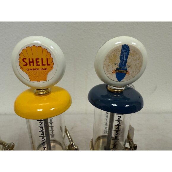 Lot of 4 Vintage-Style Gas Pump Toys  Shell Cylinder & Richfield Hi-Octane  7.5" - Picture 7 of 11